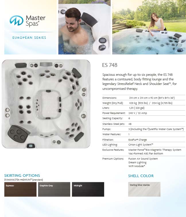 Télécharger la brochure des jacuzzis de la série européenne